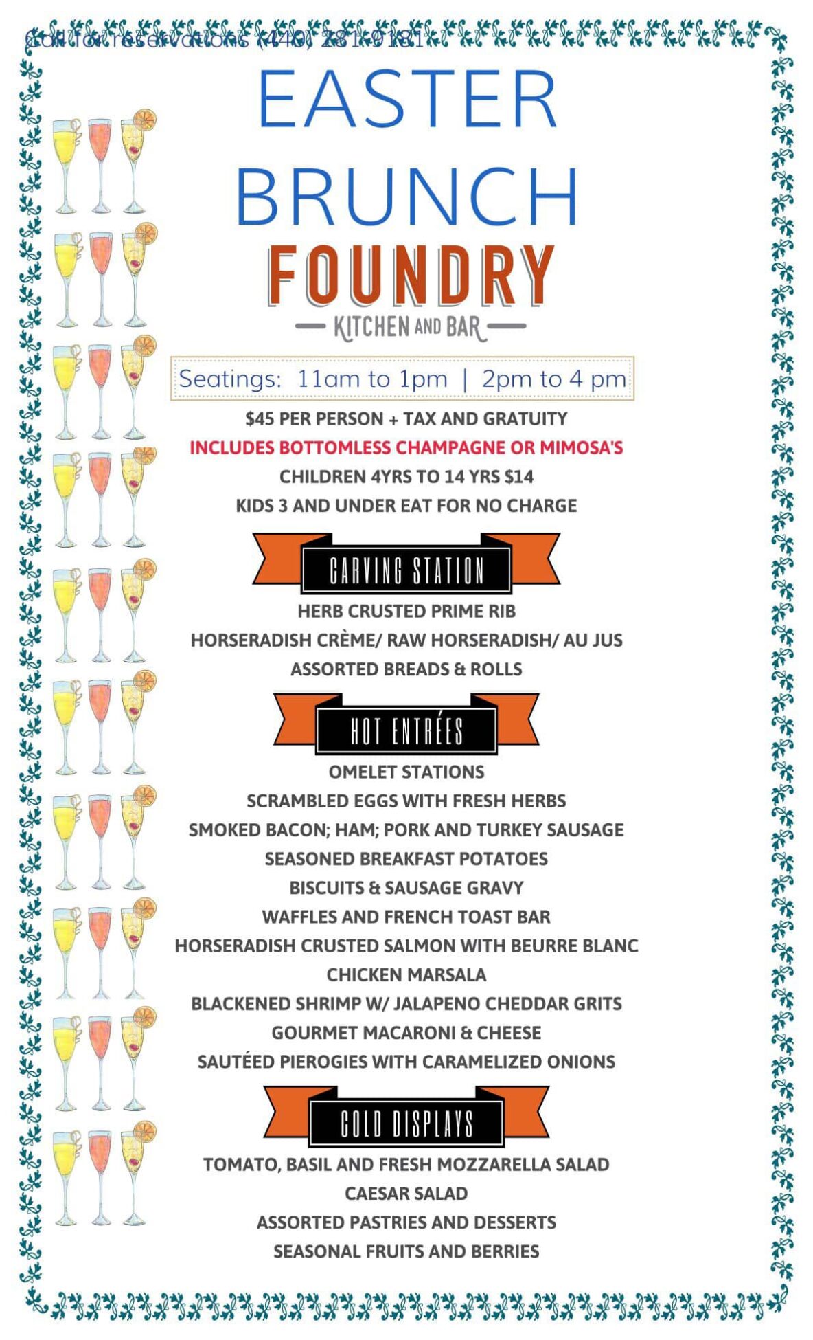 Easter Brunch at Foundry! - Foundry Kitchen & Bar