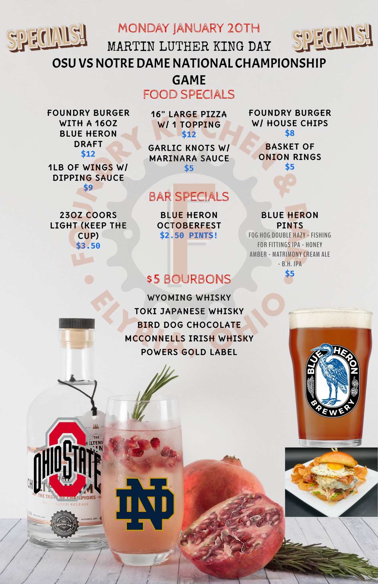 OSU vs. Notre Dame Championship Game Specials Foundry Kitchen & Bar