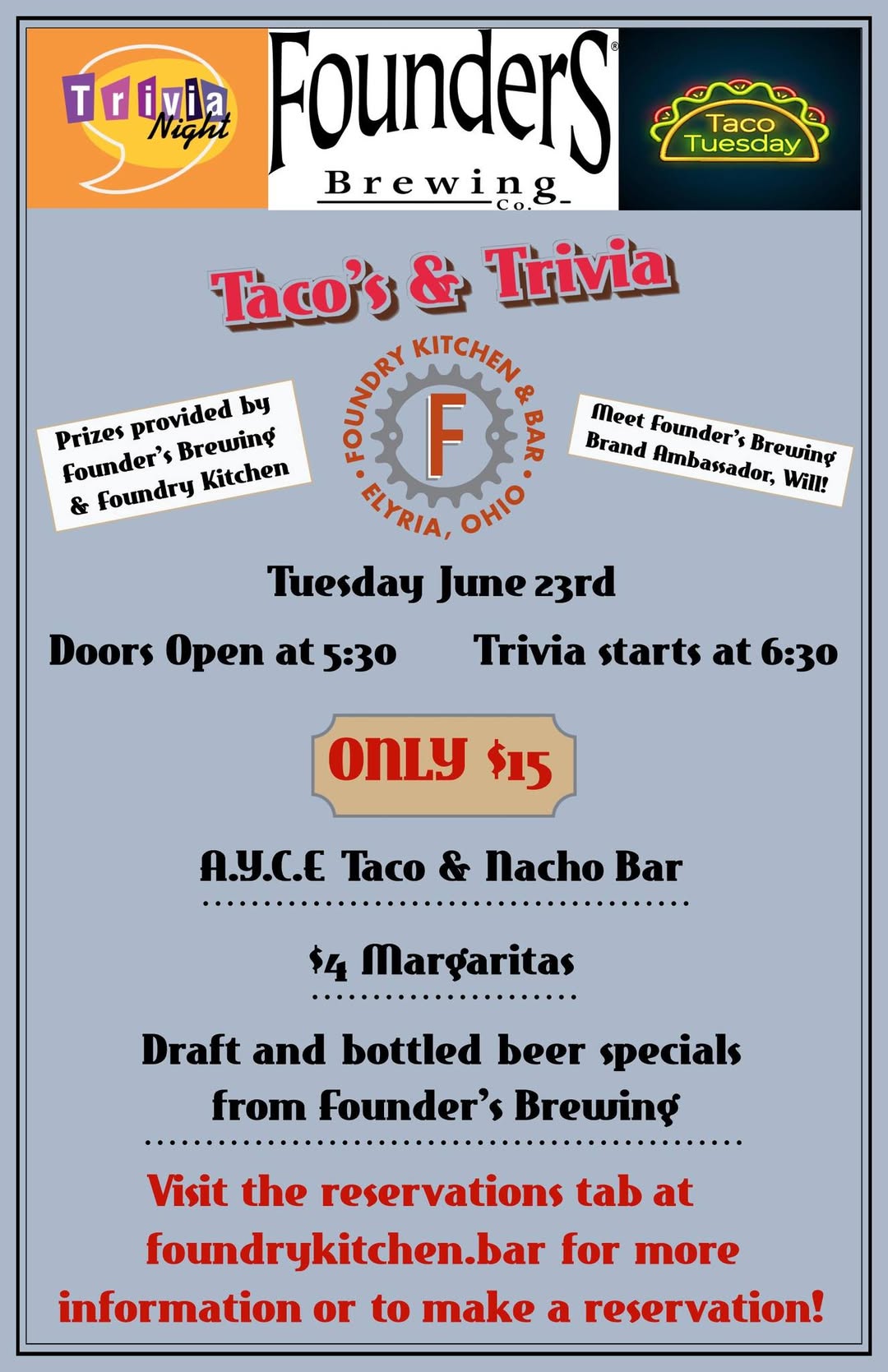Tacos and Trivia at FKB!